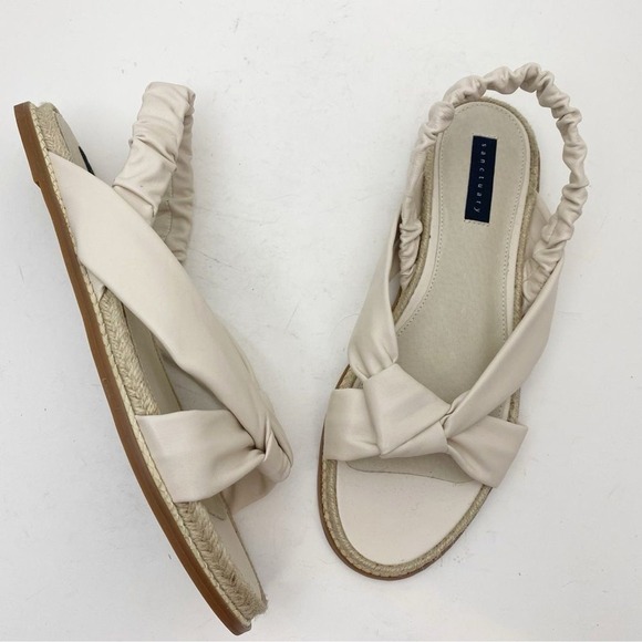 Sanctuary Blissful Milk White Wide Leather Strap Slingback Sandals Women 11M New - Picture 1 of 7